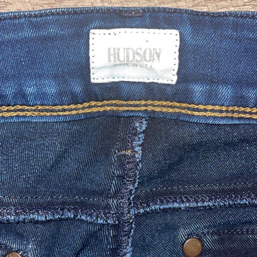 Hudson Womens Collin Mid Rise Faded‎ Skinny Ankle Jeans Dark Blue Size 28 - Picture 6 of 11